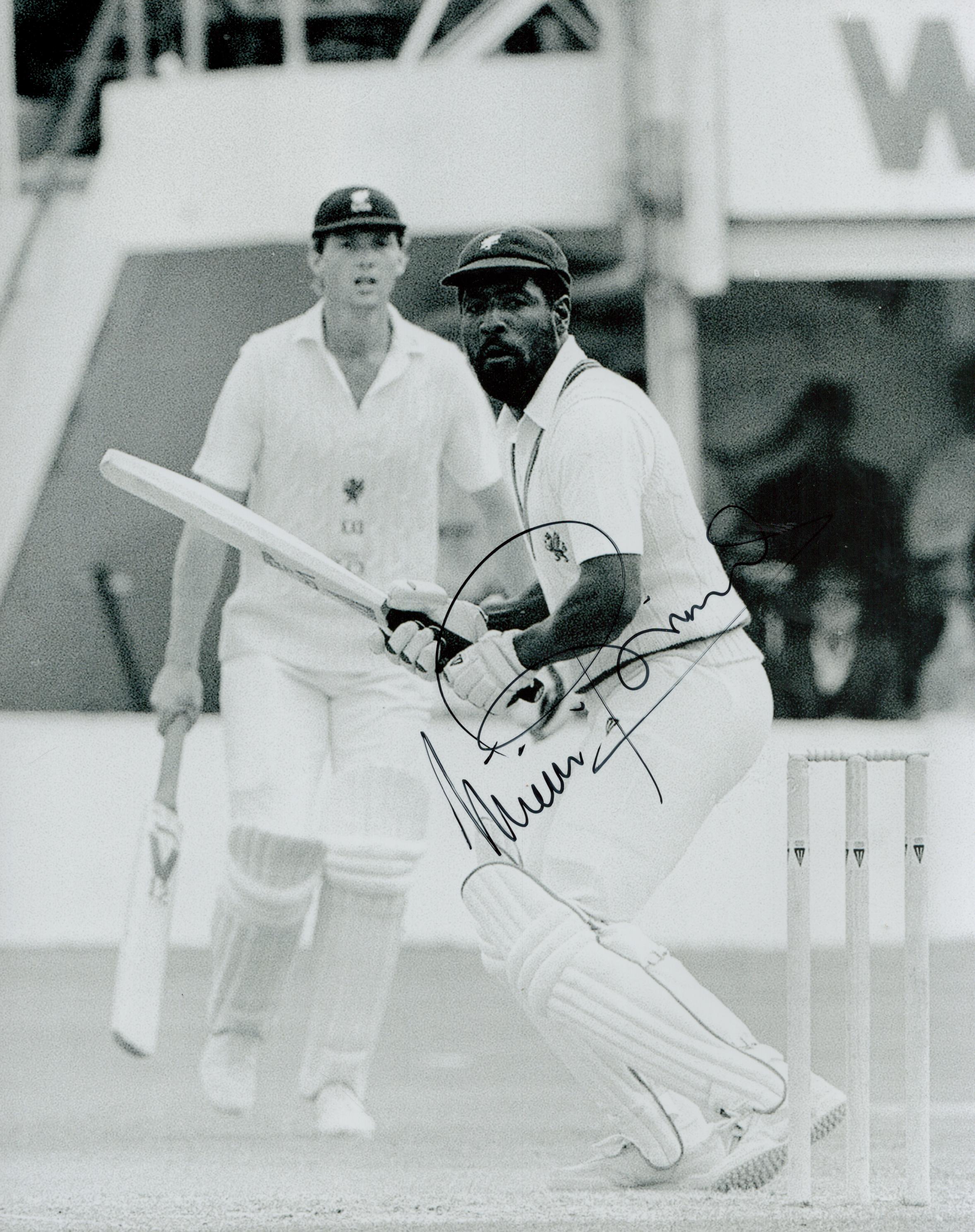 Cricket Viv Richards signed 10x8 inch black and white vintage photo. Good condition. All