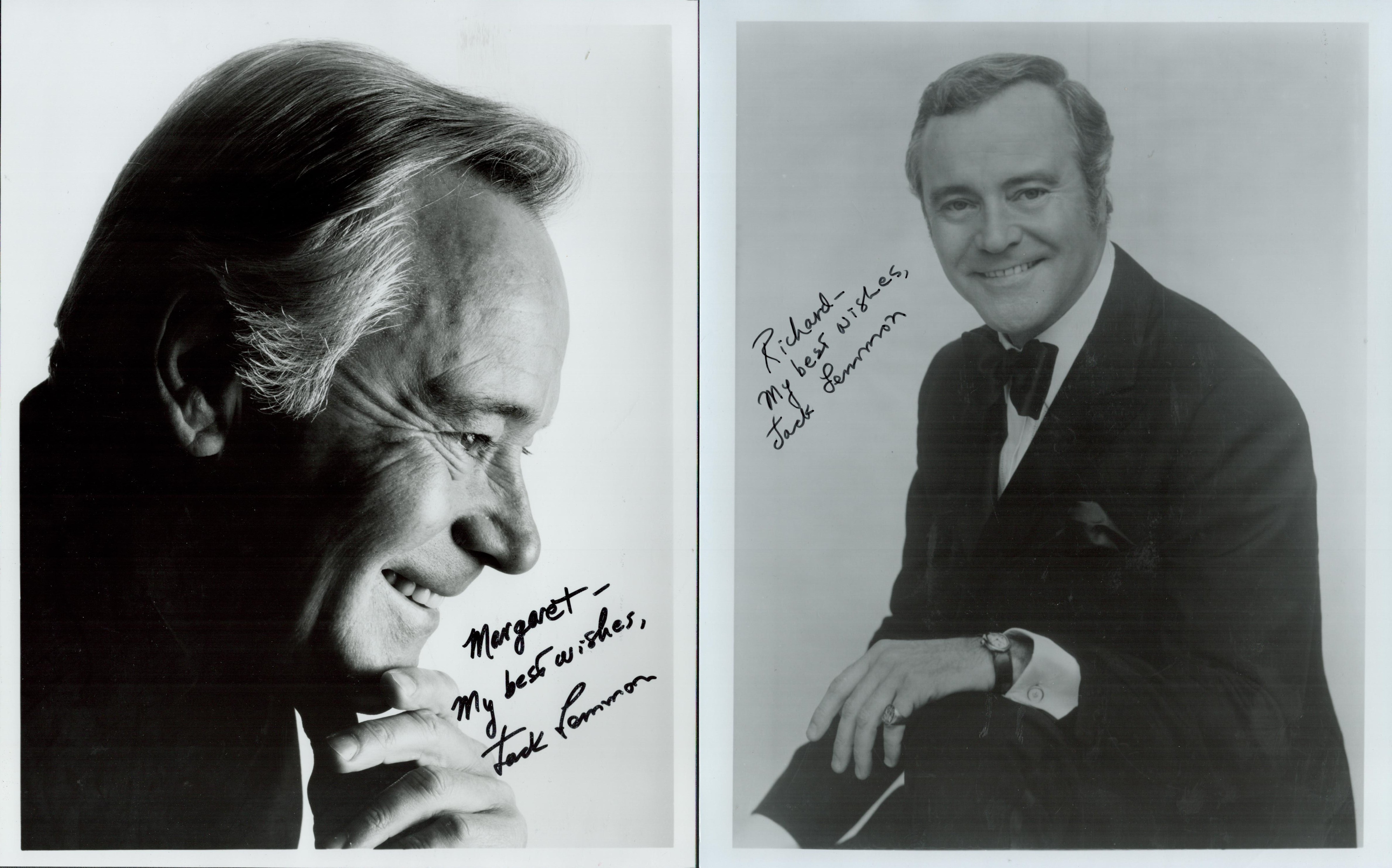 Jack Lemmon Signed 10x8 inch Black and White Photo. Signed in black ink. Dedicated. Good