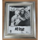 No Doubt multi signed 13x11 inch overall framed black and white promo photo signatures include