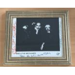 Mike and the Mechanics multi signed 13x11 inch overall framed Virgin records promo photo