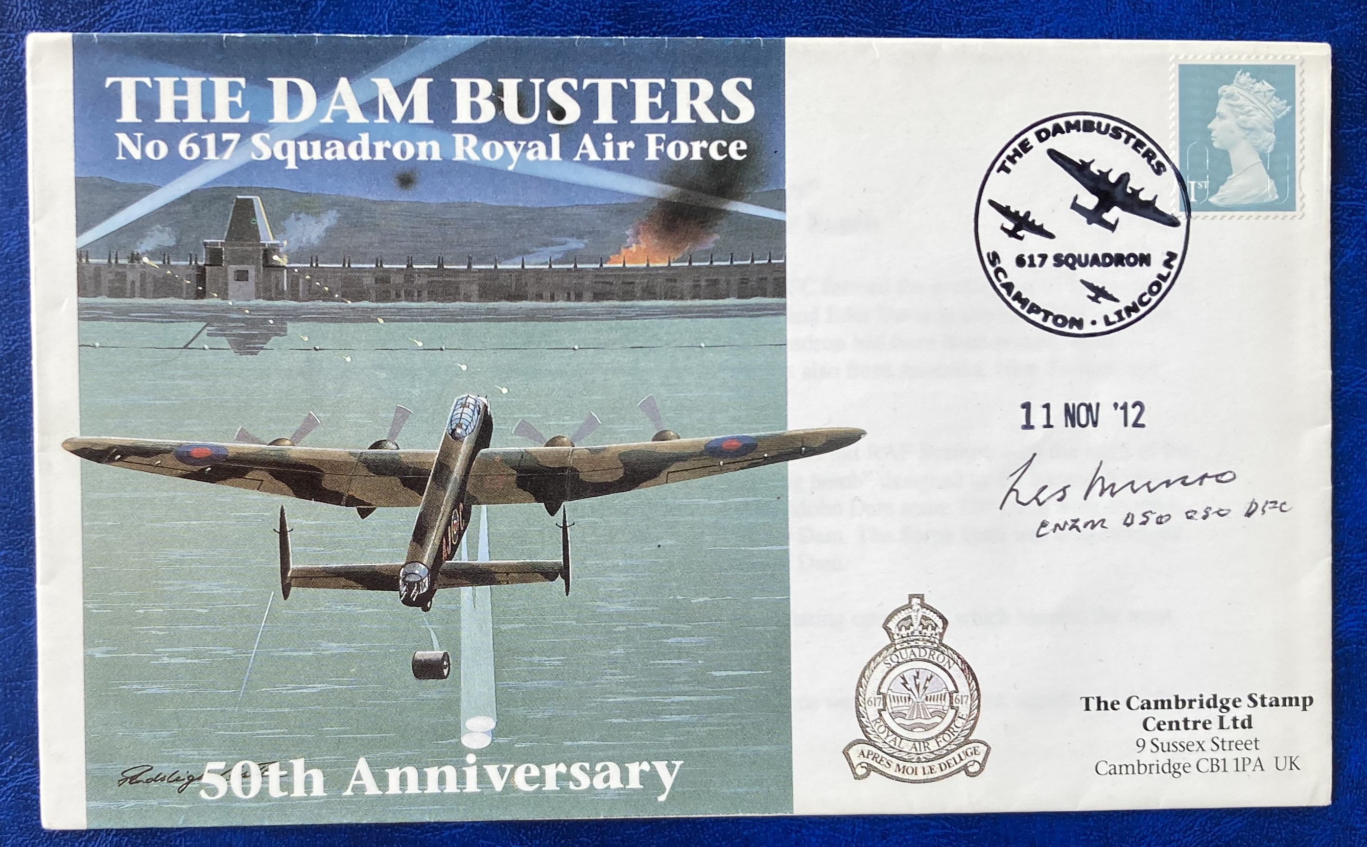 WW2 Dambuster Les Munro DSO DFC signed 50th ann Dambuster Raid RAF cover. Good condition. All