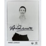 Annie Lennox signed 10x8 inch black and white promo photo slight crease on side image or signature