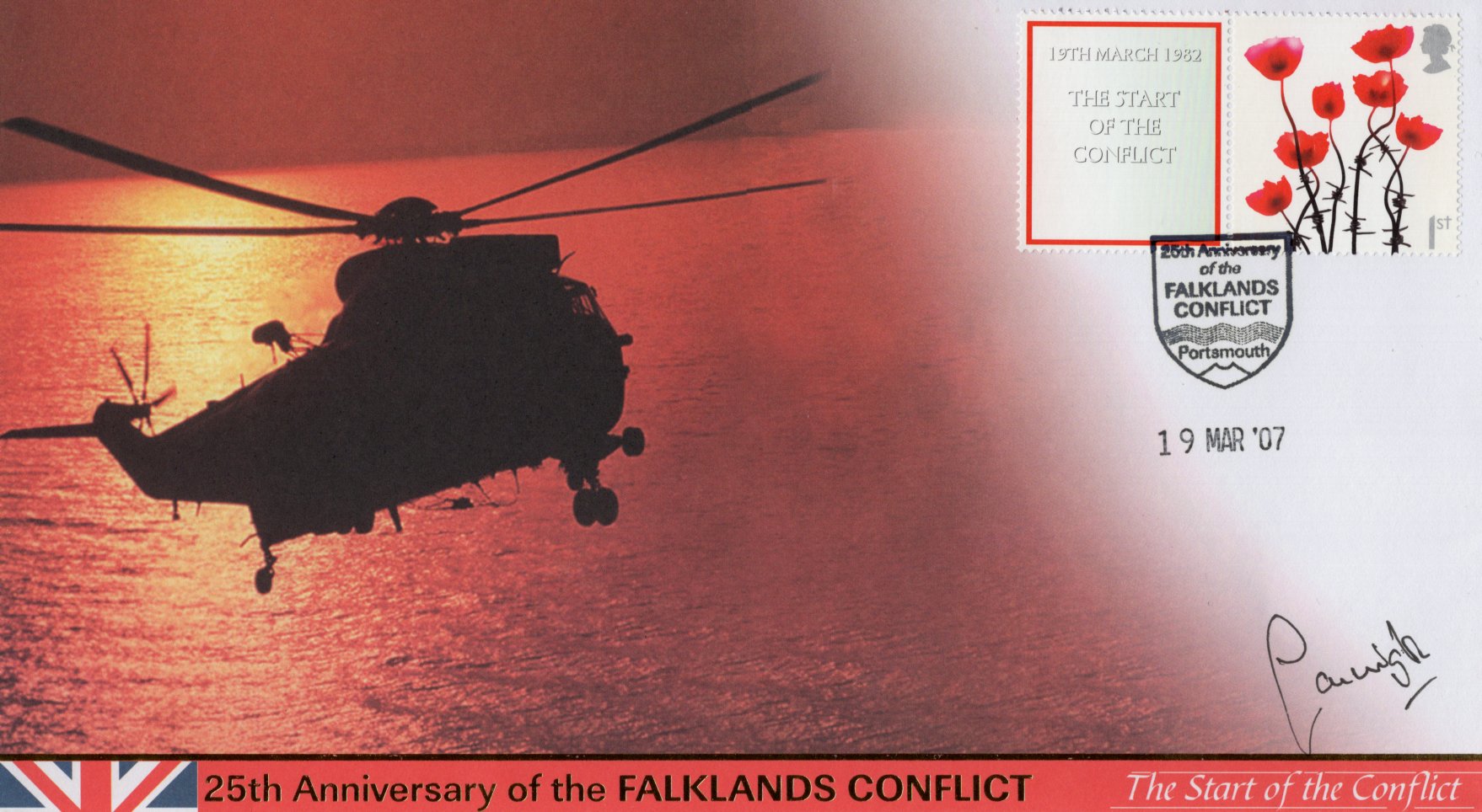 Falklands War Buckingham Covers FDC signed by Major General Sir Jeremy Moore MC who commanded