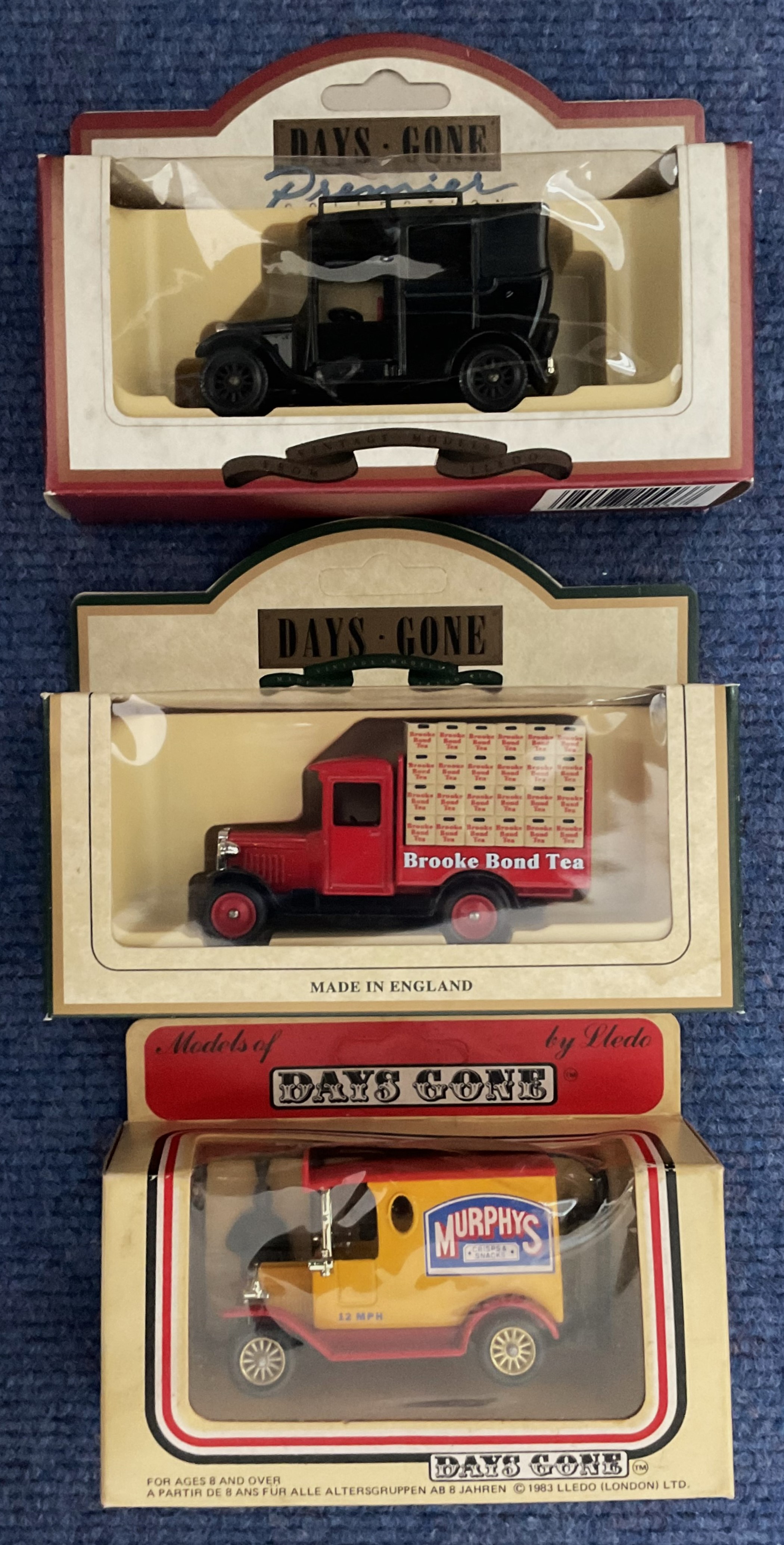 3 x Die Cast Boxed Models Days Gone by Lledo (London) Ltd, Includes 1933 Austin Taxi (Black Taxi),