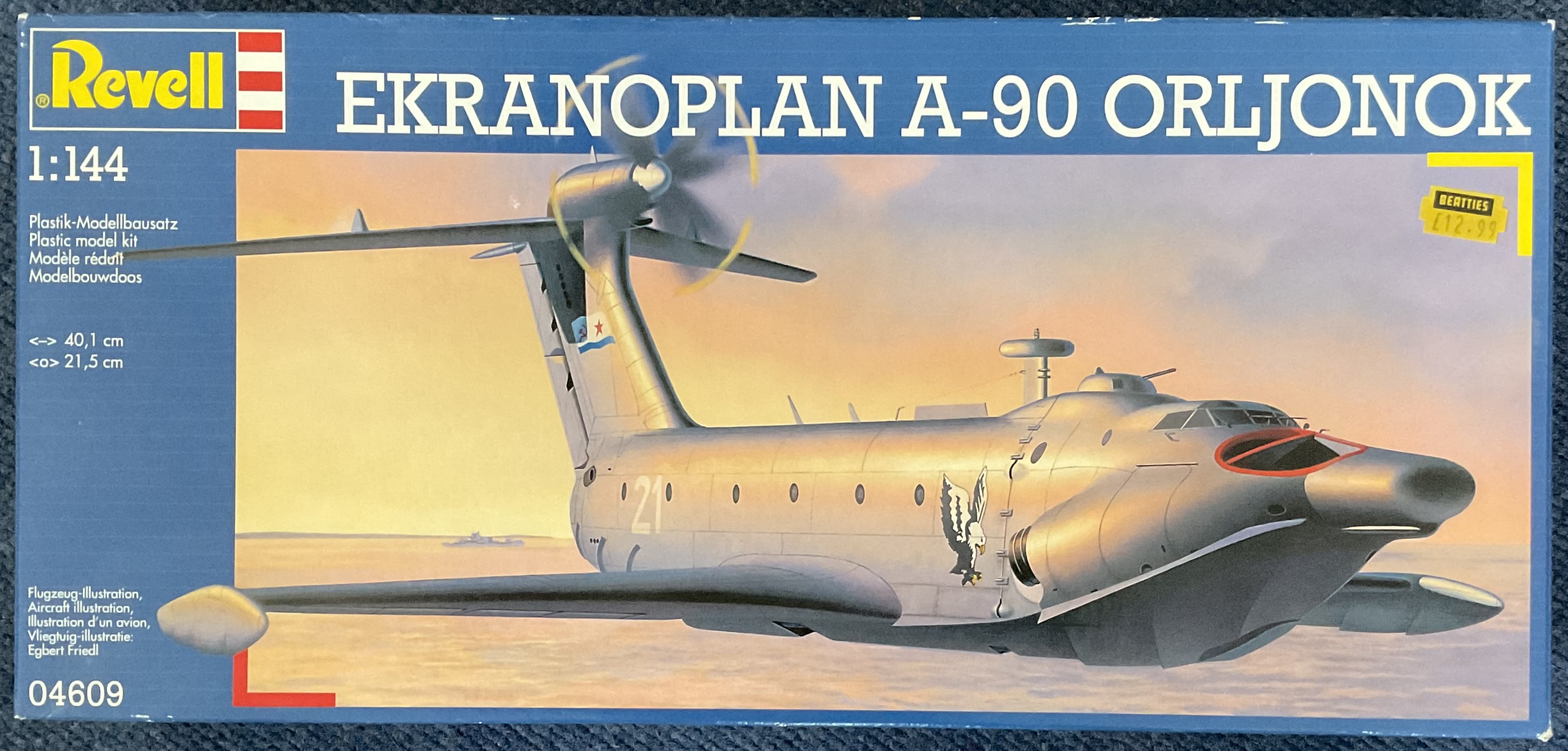 Ekranoplan A 90 Orljonok Plastic Model Kit (scale 1:144 Length 40.1 cm) by Revell 2000 unopened &