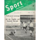 Football, 'Sport Express' The Independent Sports Journal. Dated April 11th, 1957. Due to its age,
