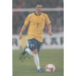 Elano signed 12x8 inch colour photo pictured in action for Brazil. Good condition. All autographs