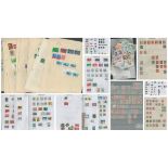 Variety of used Postage Stamps Country Switzerland. 18 Sheets Approx. Size 11 x 8. 5 Inch Plus 9