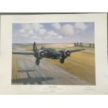 WW2 Colour Print Titled First Flight By Michael Turner Limited edition 208/850. Signed in pencil