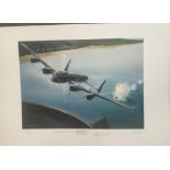 WW2 Colour Print Titled Dam Buster VC by Alan Roe. Signed in pencil by Alan Roe, William Reid VC,