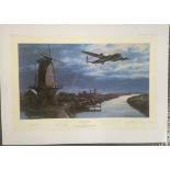 WW2 Colour Print Titled Homeward Bound by Nicolas Trudgian signed in pencil by FLIGHT LIEUTENANT