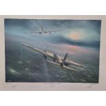 WW2 Colour Print Titled Encounter Over The Bay by Keith Hill. Signed by Keith Hill Artist and Wing
