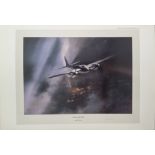 WW2 Colour Print Titled NIGHT INTRUDER by Robert Taylor. Signed by Group Captain John Cunningham.