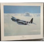 WW2 Colour Print Titled Weather Watch by Jim Brown. Measures 21x24 inches appx. Very Good Condition.
