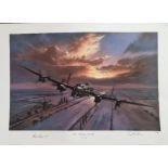 WW2 Colour Print Titled The Shining Sword by Simon Smith. Signed by Simon Smith and William Reid VC.