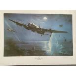 WW2 Colour Print Titled Dambusters Royal Air Force by Melvyn Buckley. Signed by artist in pencil.