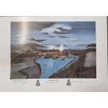 WW2 Colour Print Titled Operation Chastise by John Larder Signed in pencil by Norman Spud Boorer,