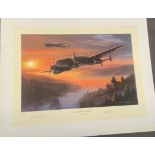 WW2 Colour Print Titled NIGHT HUNTERS OF THE REICH by Nicolas Trudgian. Limited edition 413 of