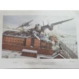 WW2 Colour Print Titled Operation Jericho - The Amiens Raid) by Philip E. West. Signed by the
