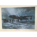 WW2 Colour Print Titled Before We Go by John Rayson, Signed by Captain Leonard Cheshire, Arthur