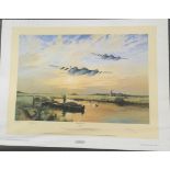 WW2 Colour Print Titled Life goes On by Trevor Lay. Signed in pencil by Vera Atkins. Measuring 22x26