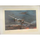 WW2 Colour Print Titled MOONLIGHT HUNTER by Nicolas Trudgian. Limited edition 413 of 450. signed