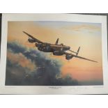 WW2 Colour Print Titled Remember The Lancaster by Thomas Gower Signed in pencil by Artist. Limited