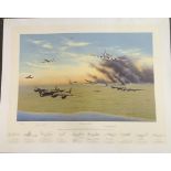 WW2 Colour Print Titled Return From Caen by Graeme Lothian Multi Signed in Pencil By the Artist, Tom