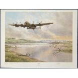 WWII Dambuster Colin Cole and Keith (Softy) Stretch Signed Colour Print Titled Prelude by Geoffrey