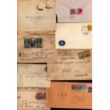 Stamps. Collection of 23 correspondence letters with interesting postmarks and stamps. Postmarks