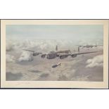 WWII Flt Sgt Douglas Webb and Bill Townsend Signed Maurice Gardner Colour Print Titled The Grand