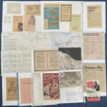 WW2. Collection of Assorted Flyers, Speeches and Memorabilia. Some Original Wartime pieces of paper.