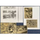 WW2. Collection of 5 Wartime 5.5 x 4 inch black and white photos showing Hiroshima Heat Flash