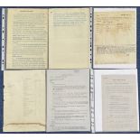 WW2. Collection of Top Secret Notes and Letters. 5 Pages are Original Content not Copies. 2 Pages