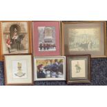 Historic. Collection of 6 Frames containing photos or prints from the Royal 1st Life Guards.
