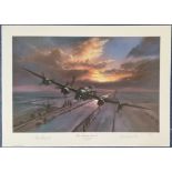WWII Double Signed Simon Smith Colour Print Titled The Shining Sword 53 of 850 Signed by The Artist,