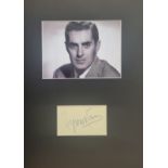 Tyrone Power (1914-1958) American Actor Signed Album Page With Mounted 11x15 Photo Display. Good