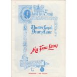 Julie Andrews and Stanley Holloway signed vintage My Fair Lady Theatre Royal Drury Lane programme