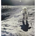 NASA Charlie Duke signed 24x24 inch colour photo pictured on the moon. Charles Moss Duke Jr. (born