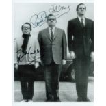 Ronnie Corbett, Ronnie Barker and John Cleese signed 10x8 inch black and white photo. Good