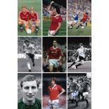 Football Autographed Man United 1960s - 2000s - Lot Of 9 Photographs, A Superb Lot Of 12 X 8