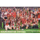 Football Autographed Man United 1985 Fa Cup Winners : Centre-Spread Poster Removed From A 1980s