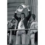 Football Autographed John Toshack 12 X 8 Photo: B/W, Depicting Liverpool's John Toshack Holding