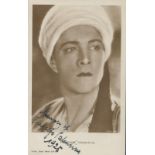 Rudolph Valentino signed 6x4 inch sepia vintage photo. Rodolfo Pietro Filiberto Raffaello