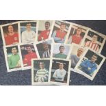 Football Collection of 14 Typhoo 10 x 8 inch colour football cards with PRINTED signatures on