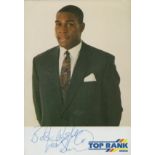 Frank Bruno signed 6x4 inch colour Top Rank bingo promo photo. Good condition. All autographs are