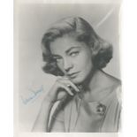 Lauren Bacall signed 10x8 inch black and white vintage photo. Good condition. All autographs are