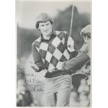 Nick Faldo signed 8x6 inch black and white vintage photo dedicated. Good condition. All autographs