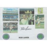 Rod Laver signed Wimbledon champion commemorative envelope. Good condition. All autographs are