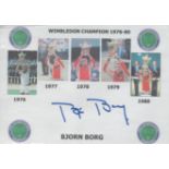 Bjorn Borg signed Wimbledon champion 1976-80 commemorative envelope. Good condition. All
